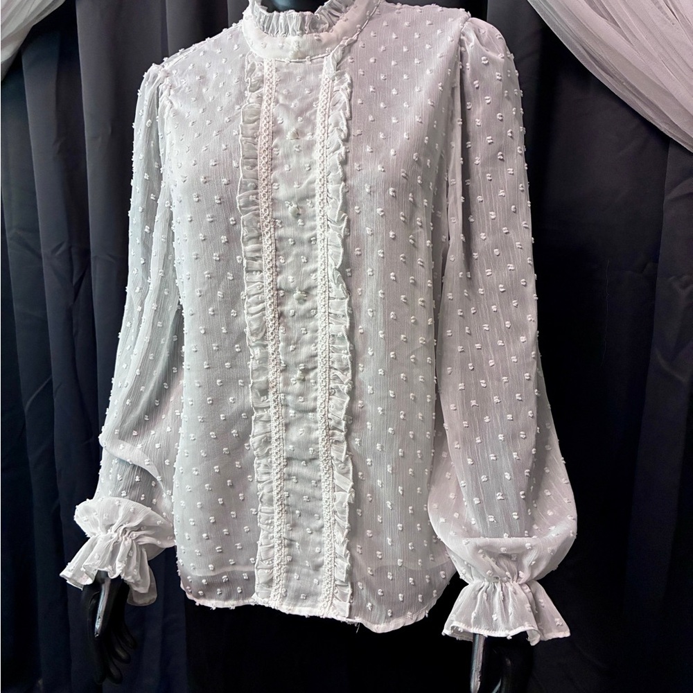 Elegant White Sheer Blouse